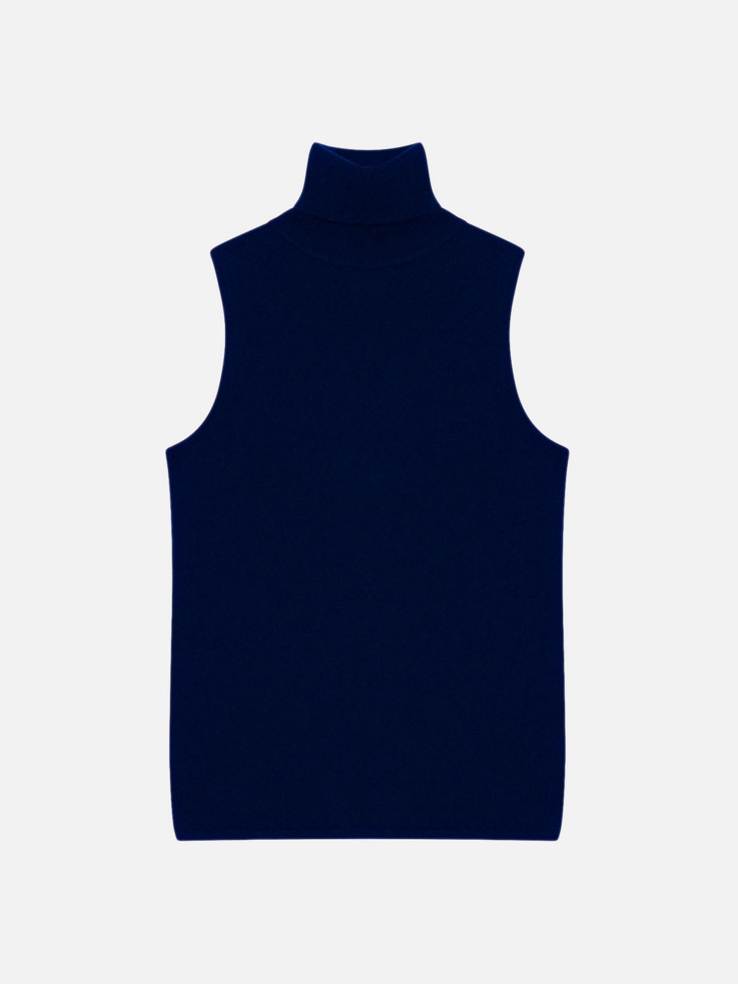 Sleeveless Roll Neck Jumper - Purple - Navy