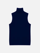 Pull Col Roulé Sans Manches - Violet - Navy