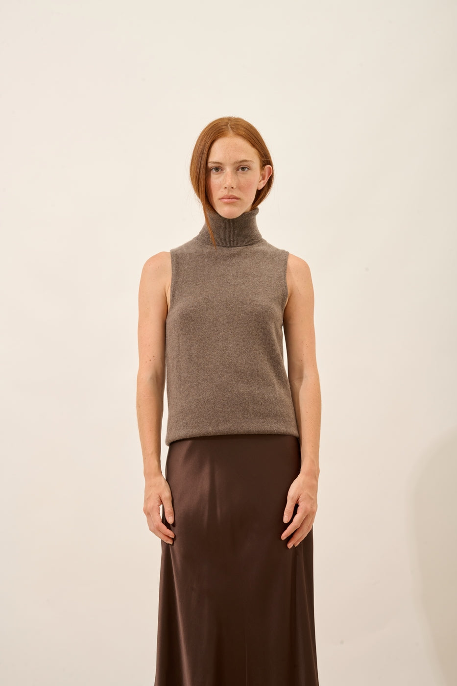 Jersey de Cuello Vuelto Sin Mangas - Morado - Topo Jaspeado