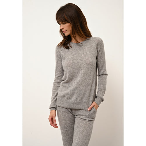 Cashmere  sudadera Just - Wendy Nuage Chiné Jogging Top - 100% Cachemira - 2 Hilados - - Mujer