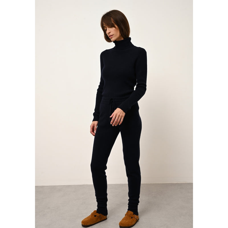 Just Cashmere - Jogging Wendy - Navy - 100% Cachemire 2 Fils - Femme