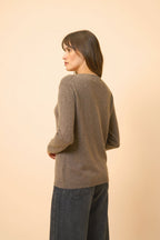 Jersey Cuello Barco - Fiona - Taupe Jaspeado