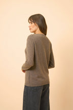 Boat-Neck Jumper - Fiona - Heathered Taupe
