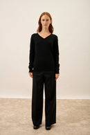 Pull Col V - Nora - Noir