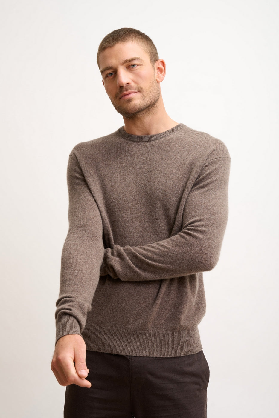 Jersey Cuello Redondo - Howard - Taupe Jaspeado