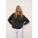 Cashmere  sudadera Just - Jersey Rebecca Chauve Souris Brezo Antracita - 100% Cachemira - 2 Hilados - - Mujer