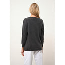 Just Cashmere - Pull Chauve Souris Rebecca Anthracite Chiné - 100% Cachemire - 2 Fils - Jersey - Femme