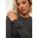 Just Cashmere - Pull Col Rond Helen - Anthracite ChinÉ - 100% Cachemire 2 Fils - Femme