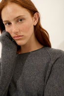 Pull Col Rond - Helen - Anthracite Chiné