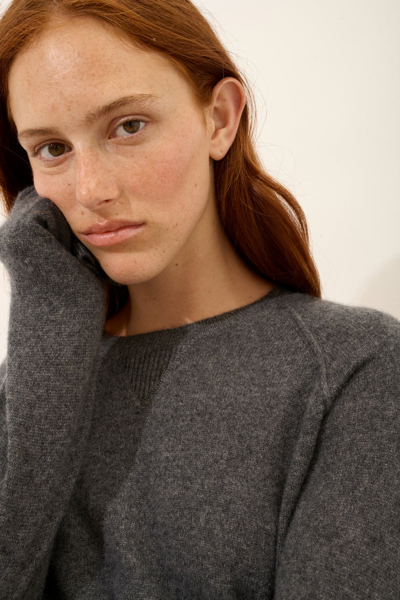 Pull Col Rond - Helen - Anthracite Chiné