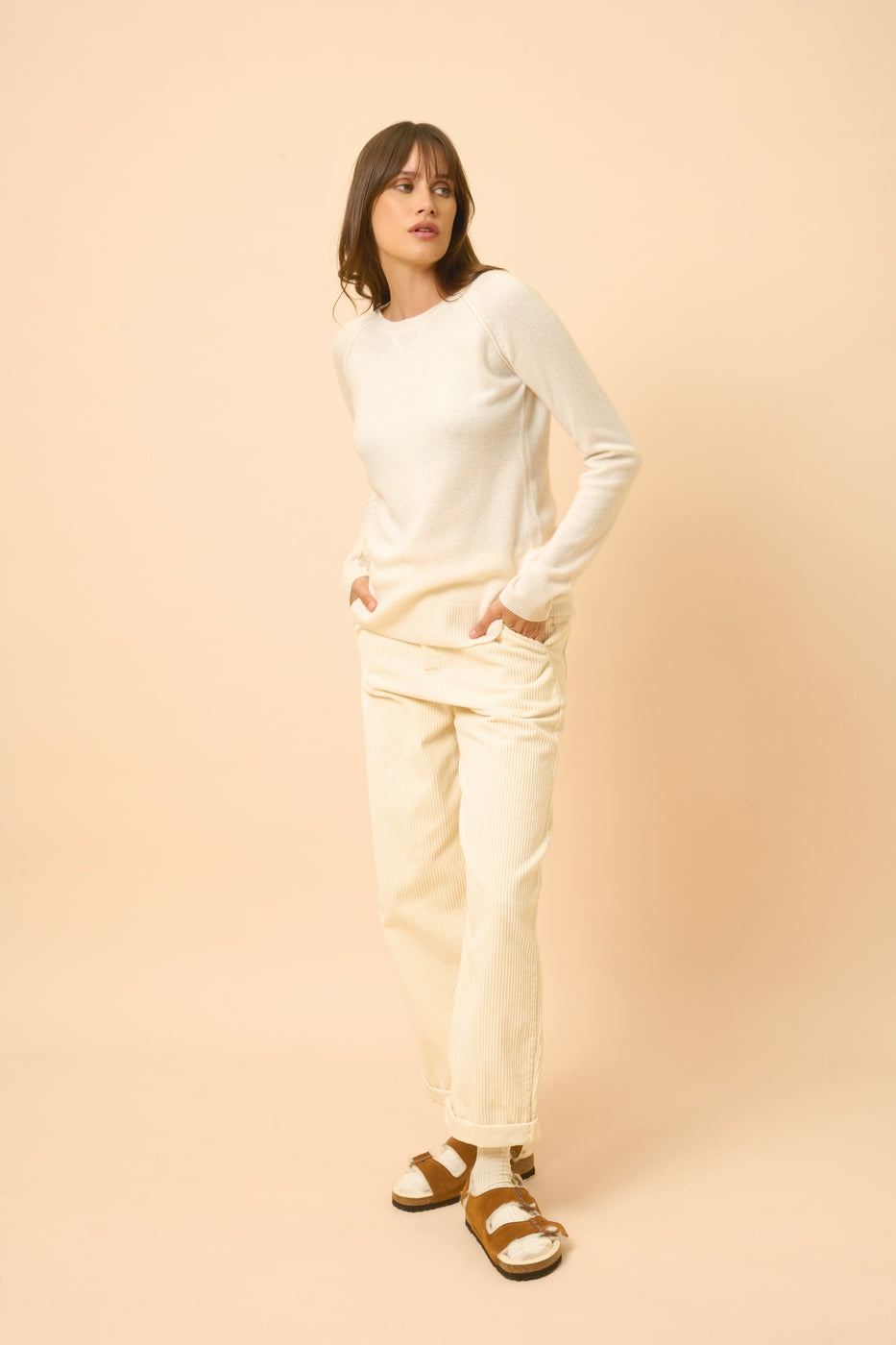 Round Neck Jumper - Helen - Ivory