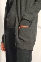 V-Neck Cardigan - Chelsea - Marl Anthracite