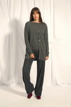 V-Neck Cardigan - Chelsea - Marl Anthracite