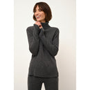 Just Cashmere - Pull Col Roulé Lexie Anthracite Chiné - 100% Cachemire - 2 Fils - Jersey - Femme