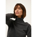 Cashmere  sudadera Just - Lexie Jersey de cuello alto jaspeado antracita - 100% Cachemira - 2 Hilados - - Mujer