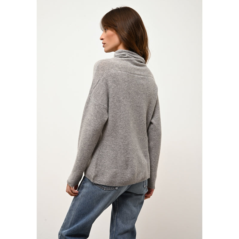 Pull Col Roulé Blantyre - 100% Cachemire 2 Fils - Nuage Chiné - Femme