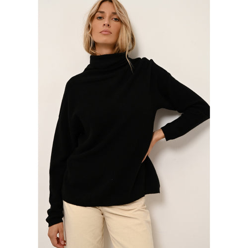 Just Cashmere - Pull Col Roulé Blantyre Noir - 100% Cachemire - 2 Fils - Jersey - Femme