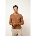 Jersey de Cuello en V Walt - 100% Cachemira 2 Cabos - Avellana - Hombre
