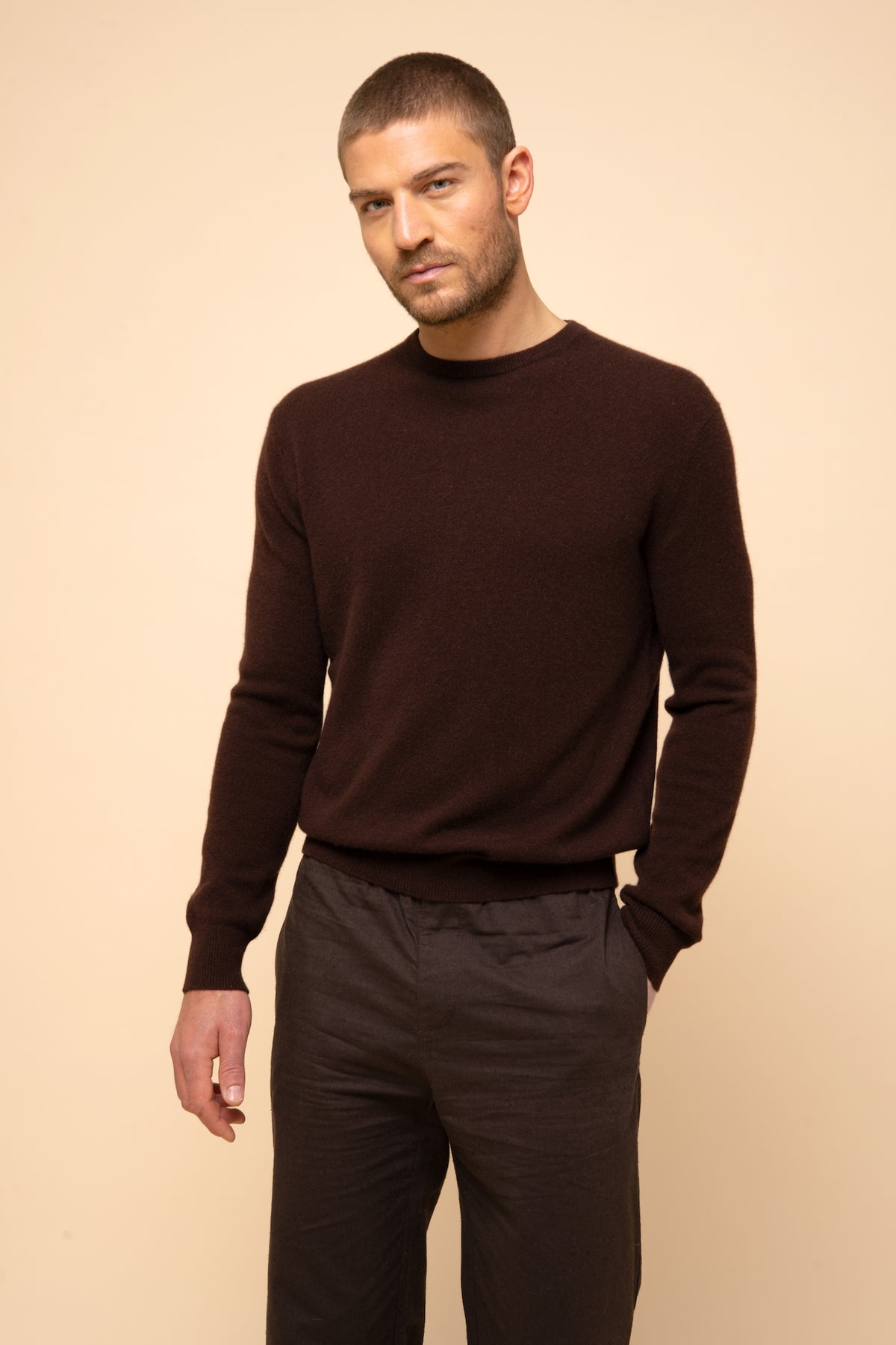 Pull Col Rond - Howard - Choco