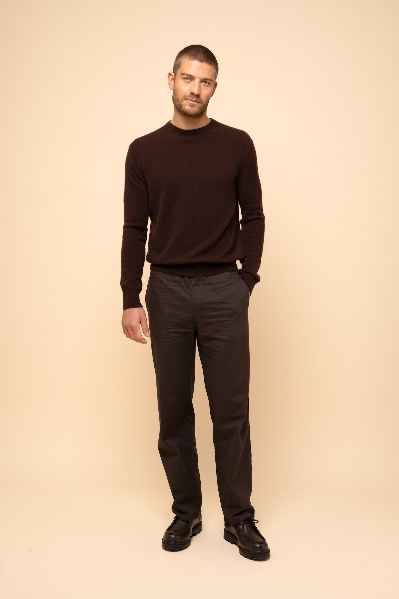 Pull Col Rond - Howard - Choco