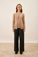 Cardigan Col Rond - Katharine - Camel Chiné