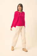 Cárdigan de Cuello Redondo - Katharine - Fucsia