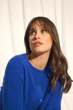 Round-Neck Cardigan - Katharine - Ultramarine
