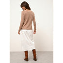 Cashmere  sudadera Just - Cardigan Cuello en V Norma Camel Chiné - 100% Cachemira - 2 Hilados - - Mujer