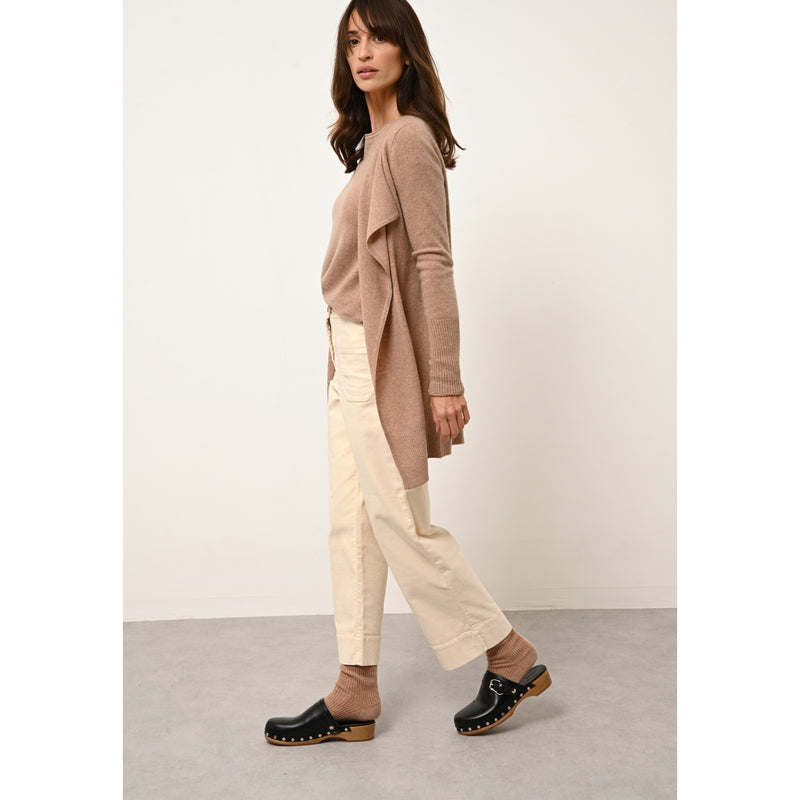 Just Cashmere - Veste Longue Brooke Camel Chiné - 100% Cachemire - 2 Fils - Jersey - Femme