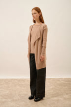 Chaqueta Larga - Brooke - Camel Jaspeado
