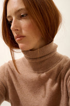 Jersey Cuello Vuelto - Ava - Camel Chiné