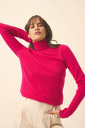 Roll Neck Jumper - Ava - Fuchsia