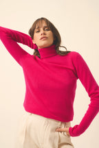 Roll Neck Jumper - Ava - Fuchsia