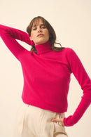 Pull Col Roulé - Ava - Fuchsia