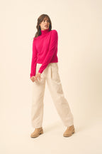 Roll Neck Jumper - Ava - Fuchsia