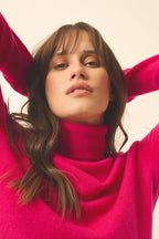 Roll Neck Jumper - Ava - Fuchsia