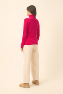 Pull Col Roulé - Ava - Fuchsia