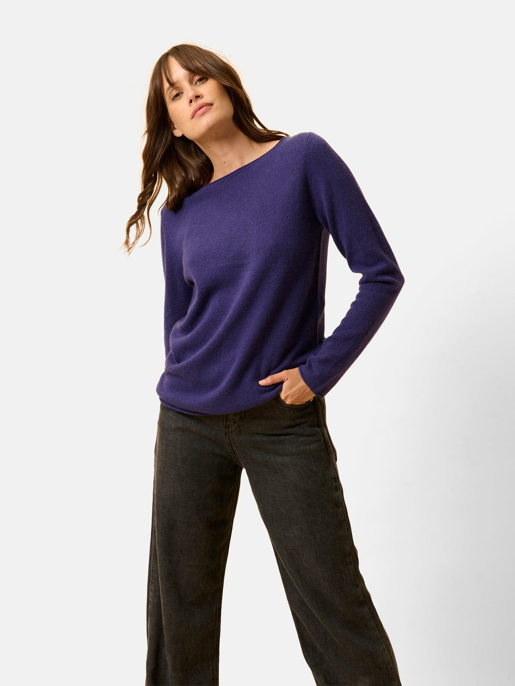 Boat-Neck Jumper - Grace - Purple