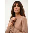 Just Cashmere - Pull Col Bateau Grace Camel Chiné - 100% Cachemire - 2 Fils - Jersey - Femme