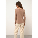 Just Cashmere - Pull Col Bateau Grace Camel Chiné - 100% Cachemire - 2 Fils - Jersey - Femme