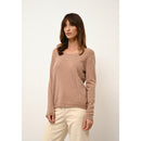 Pull Col Bateau Fiona - 100% Cachemire 2 Fils - Camel Chiné - Femme