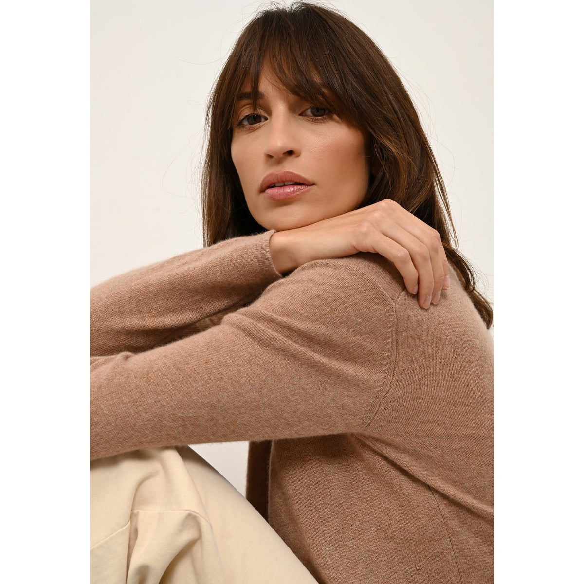 Jersey Cuello Barca - Fiona - Camel Chiné