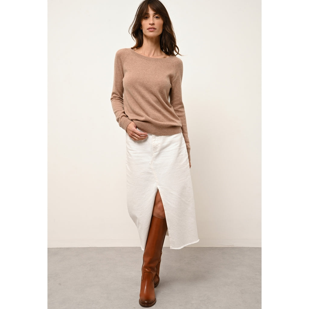 Jersey Cuello Barco Espalda Abierta - Abigail - Camel Vigoré
