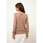 Jersey Cuello Barco Espalda Abierta - Abigail - Camel Vigoré