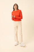 Just Cashmere - Round-Neck Jumper - Jane - Orange