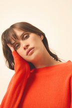 Just Cashmere - Round-Neck Jumper - Jane - Orange