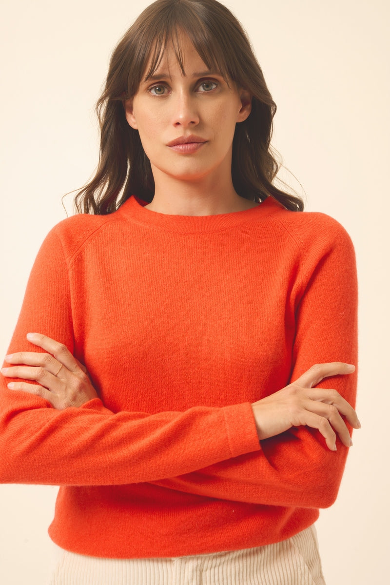 Just Cashmere - Round-Neck Jumper - Jane - Orange