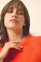 Just Cashmere - Round-Neck Jumper - Jane - Orange