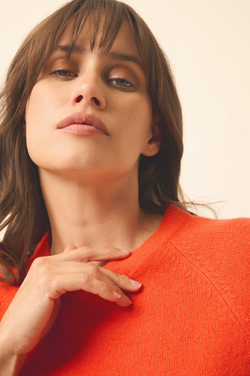 Just Cashmere - Round-Neck Jumper - Jane - Orange