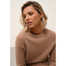 Cashmere  sudadera Just - Jane Jersey Chiné Camel Cuello Redondo - 100% Cachemira - 2 Hilados - - Mujer